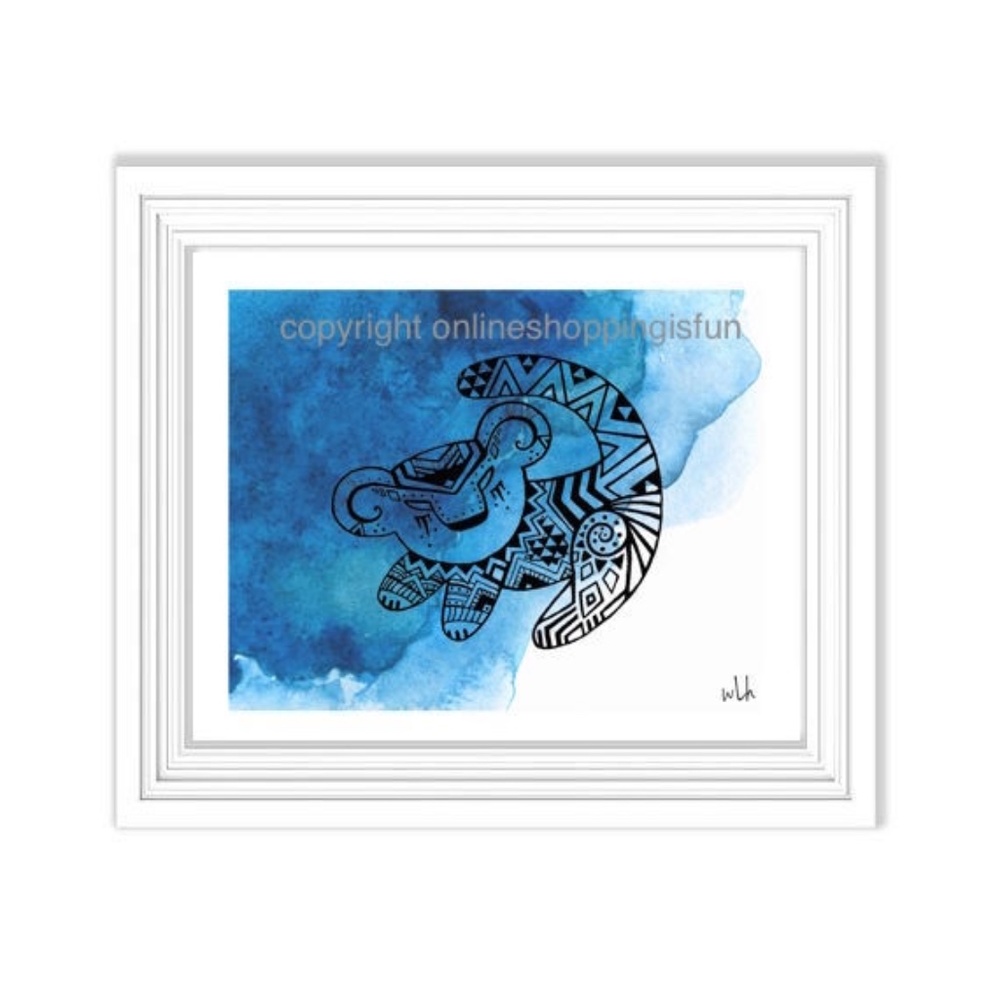 ⭐️3/$50🥳 8x10 The Lion King Simba Aztec Watercolour Blue Print Nursery Wall Art